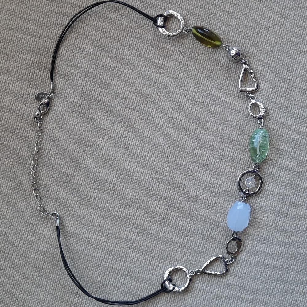 Lia Sophia Corded Necklace with Various Stones